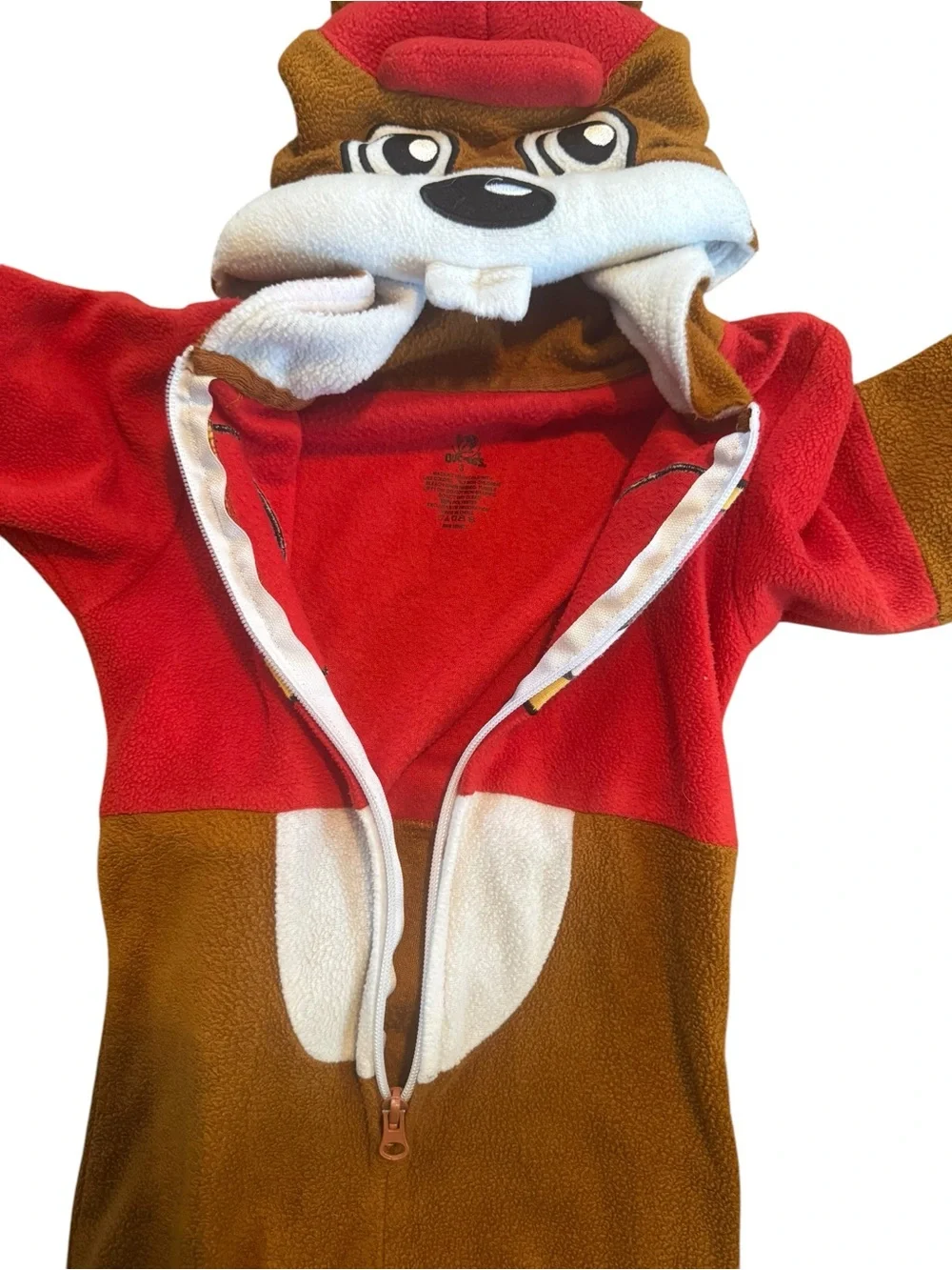 Child’s Unisex Buc-ees beaver one piece suit with zippered front Size 3